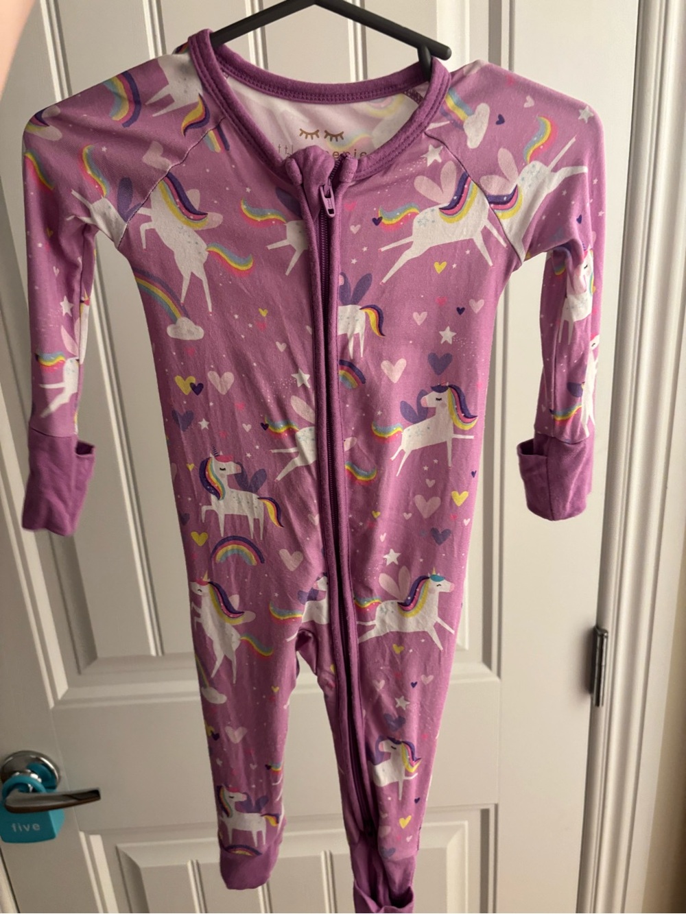 Little Sleepies Sienna’s Unicorns Bamboo Purple Unicorn Zippy Sleeper